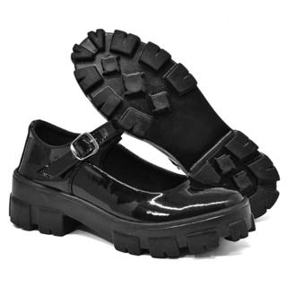 Sapato Feminino Boneca Estilo Mary Jane Retrô Confortável Resistente Tratorado Verniz e Fosco em Oferta na Shopee