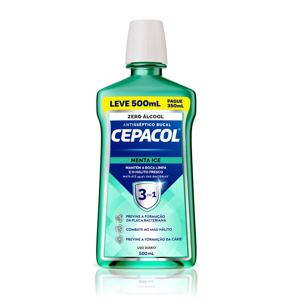 Antisséptico Bucal Cepacol Menta Leve 500ml Pague 350ml em Oferta na Shopee