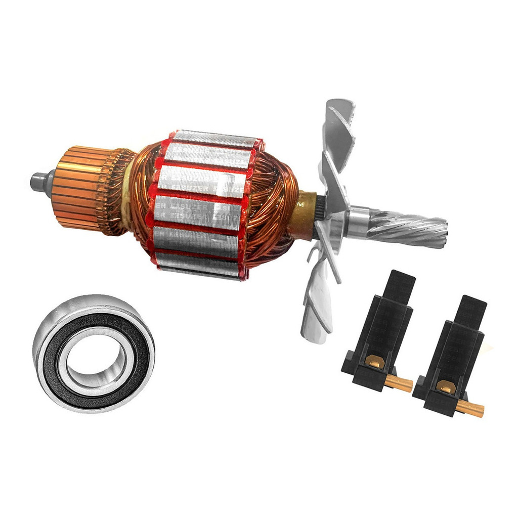 Kit Gks 7 1/4 1573 110v Induzido, Porta Escova e Rolamento 608 Para Serra Circular