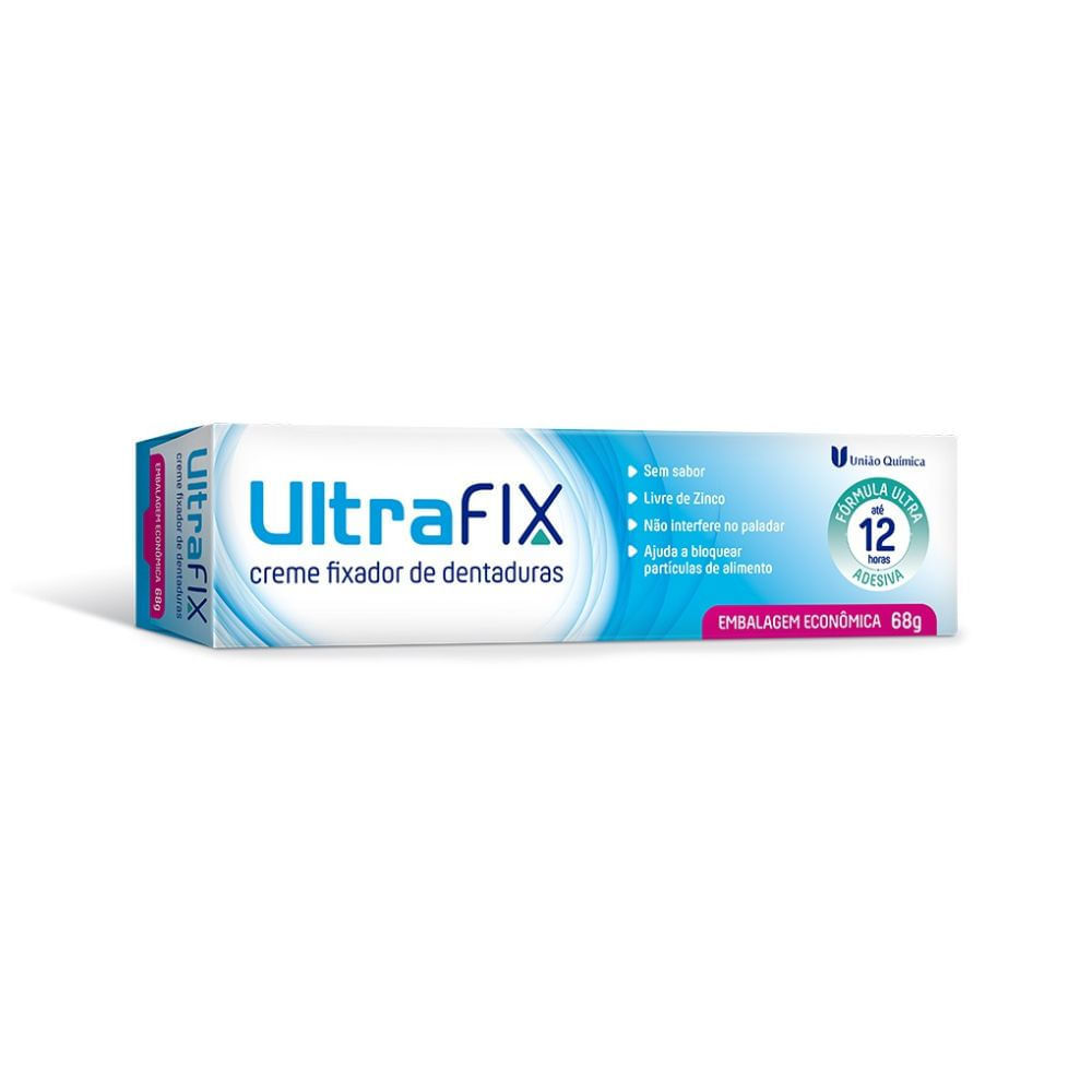 Creme Fixador de Dentaduras UltraFix sem Sabor 68g em Oferta na Shopee
