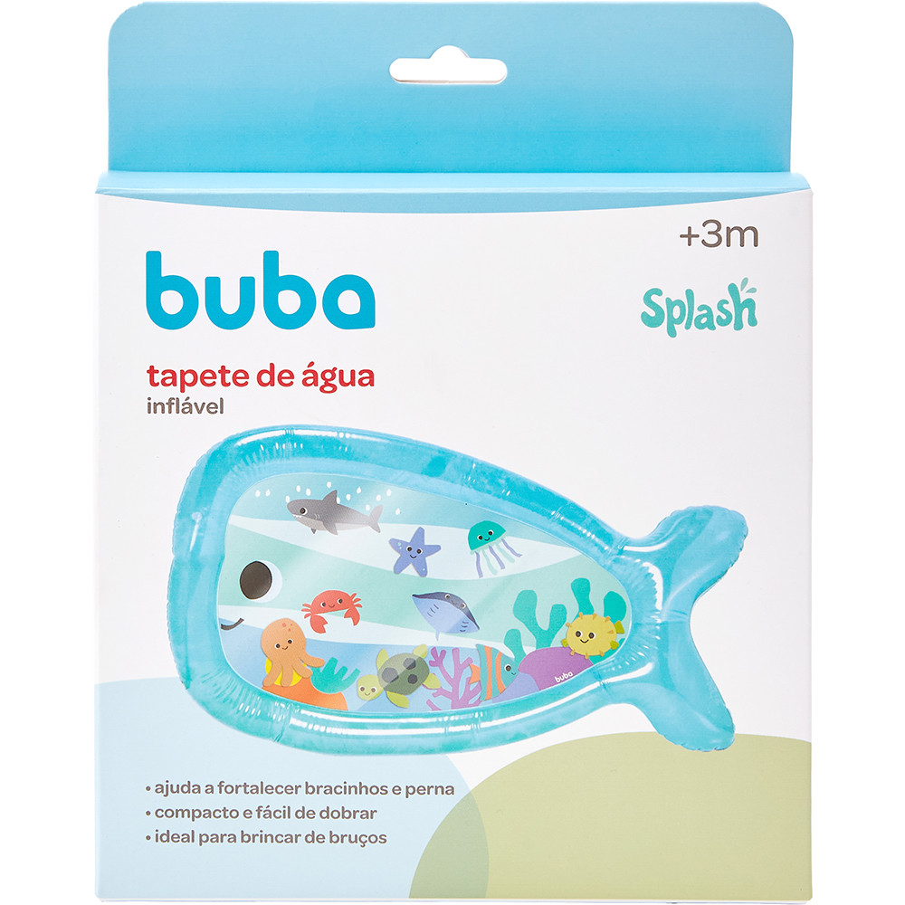 Tapete Infanti de Agua Buba Splash Tapete Inflavel Atividades Bebê Infantil Menino Menina Tumy Time Almofada