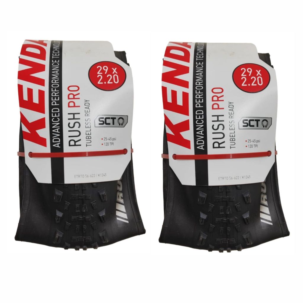 Par de Pneu Mtb Kenda Rush Pro SCT 29x2.20 Kvl 120tpi Tlr