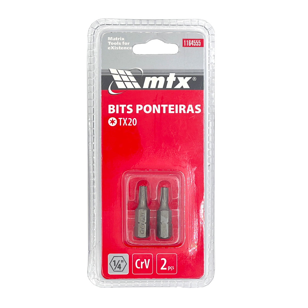 Bits Torx T20 25 MM Cromo Vanádio 2 Peças MTX