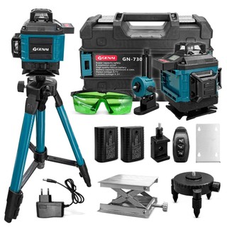 Nível a Laser Verde 16 Linhas-Precisão ±0.2mm/m-Auto Nivelamento IP54-Kit Completo com Tripé-2 Baterias e Remoto