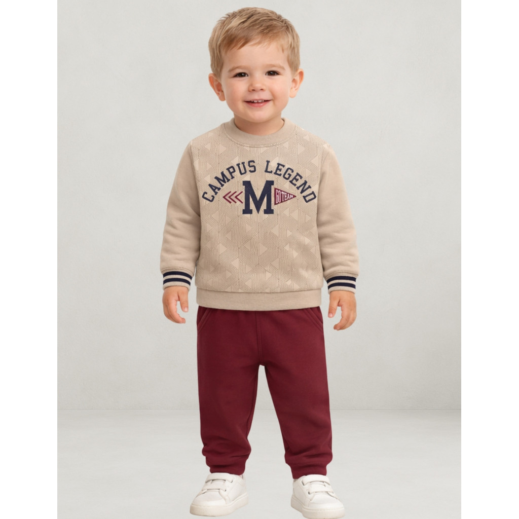 Conjunto Infantil Menino Blusa e Calça em Moletom Peluciado Confortável e Sofisticado Milon 2001527