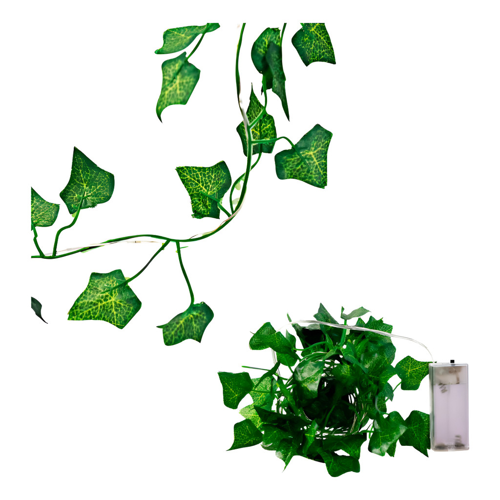 Fio De Led Luzes Hera Folhagem Com Luzinhas Pisca Trepadeira Cor Das Luzes Branco