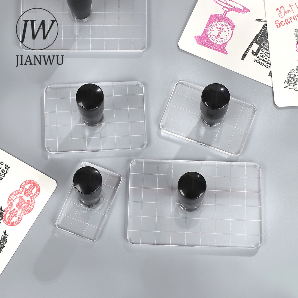 JIANWU Alça Acrílica Transparente Material Retangular Colagem Selo De Silicone Criativo DIY Diário Suprimentos De Estuda