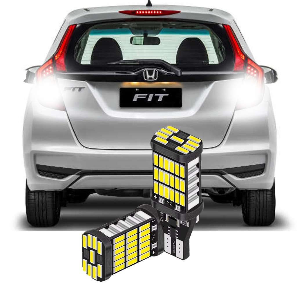 Par Lampada Ultra Led Premium Luz de Ré Honda Fit 2014 2015 2016 2017 2018 2019 2020 2021 T15 w16w Branco