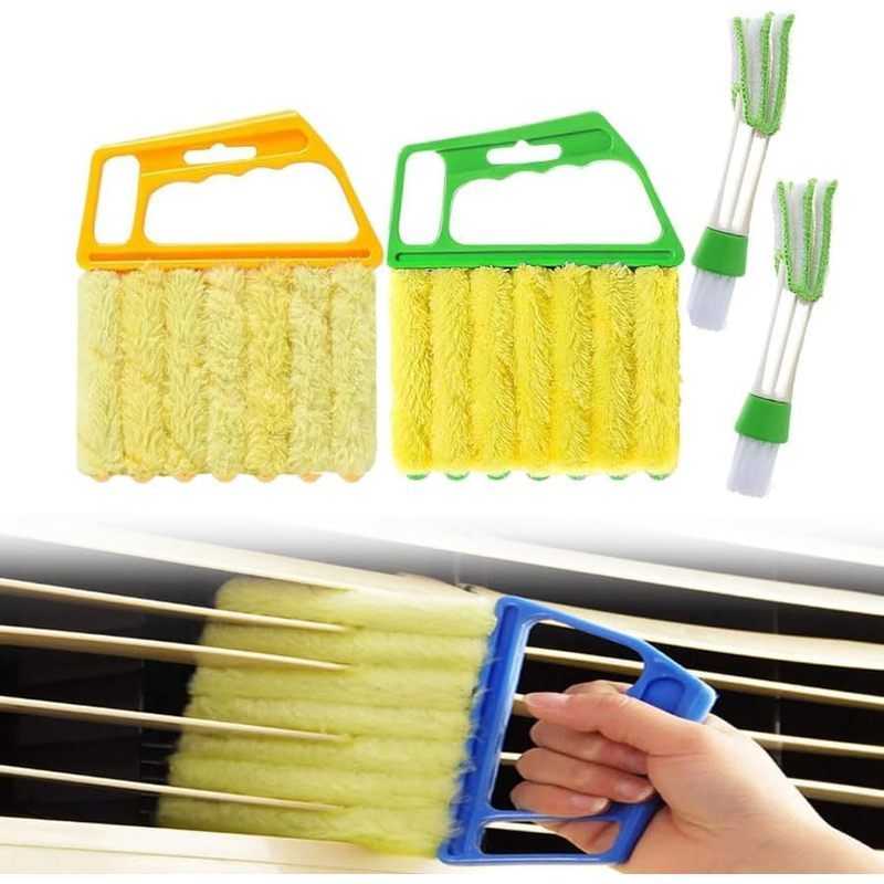 Ferramenta De Limpeza De Persianas , Espanador Para De Janela Removível , Limpador De Pó De 7 Dedos , Mini Escova Cego A