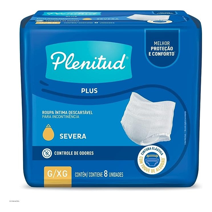 Roupa Íntima Plenitud Plus G/XG 8 Un - Máxima Absorção e Segurança