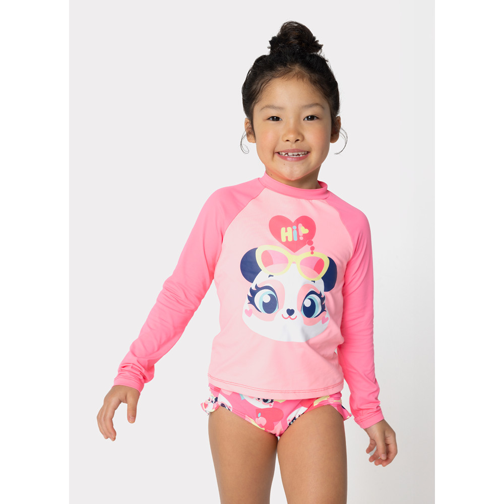 Conjunto Camiseta e Calcinha Menina Panda Romântico - Puket