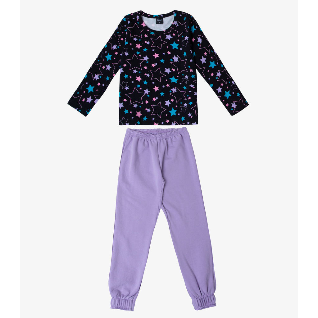 Pijama Infantil Menina Select Roxo em Oferta na Shopee