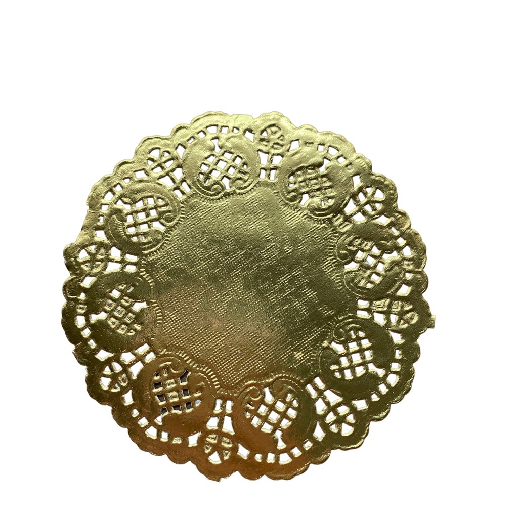 Papel Rendado Porta-Copos Doilie 11,4 Cm Com 20 Un Dourado