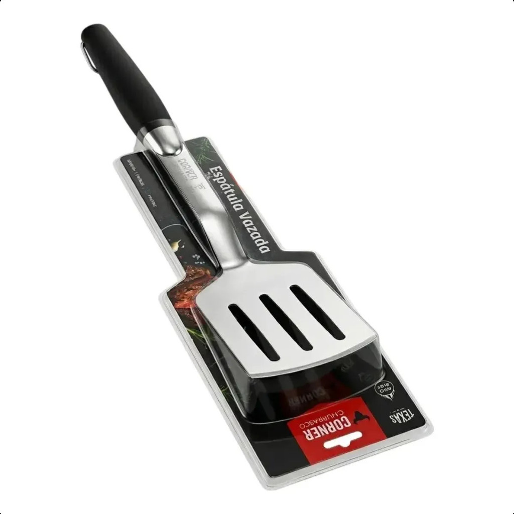 Espatula Profissional Humburguer E Churrasco Bbq Texas Preto