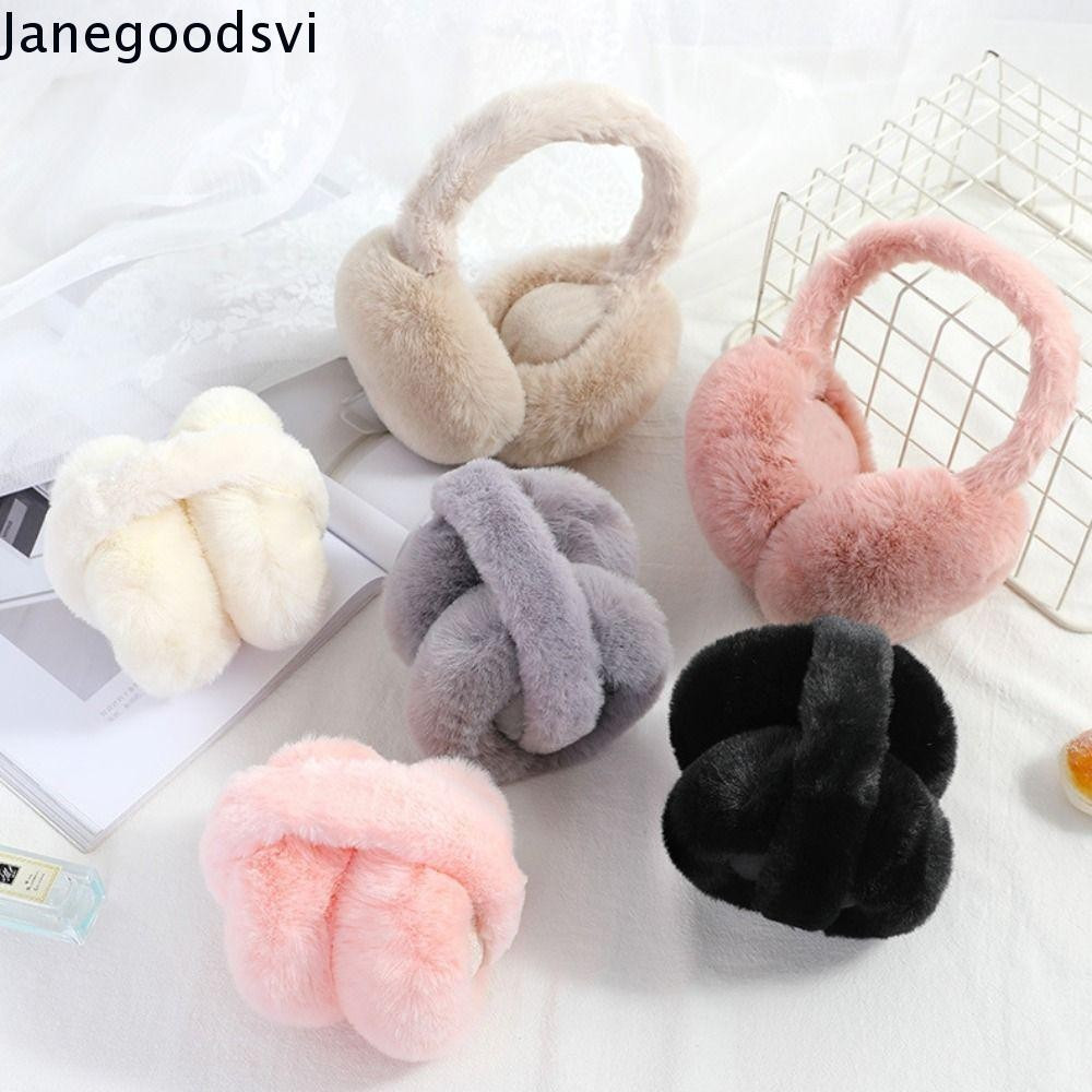 Aquecedor De Orelha De Pelúcia JANEGOODSVI , Protetores Quentes De Inverno De Cor Sólida , Capa De Ouvido Dobrável Espes