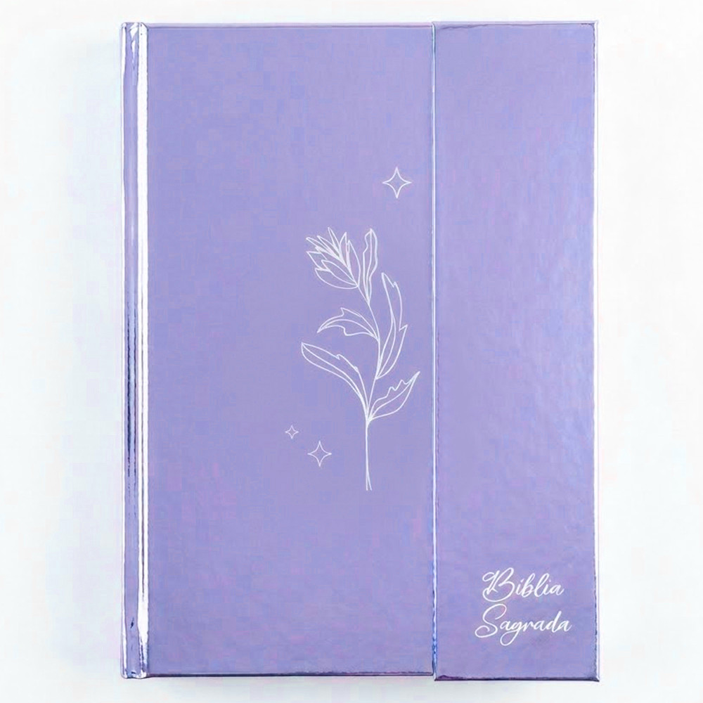 Bíblia Sagrada Minimalista Lilás | ARC | Letra Gigante | Harpa e Corinhos | Capa Dura Carteira