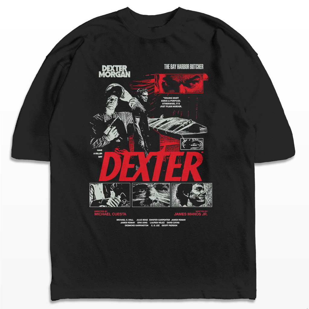 [Camiseta Premium em Algodão Puro]VU [Camiseta Premium em Algodão Puro]VU Camiseta Oversized Dexter Streetwear Harajuku 