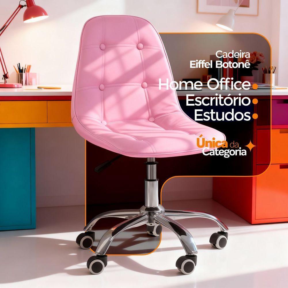 Cadeira Giratória Office Eiffel Botonê Oficial Rosa — imagem 2 de 2