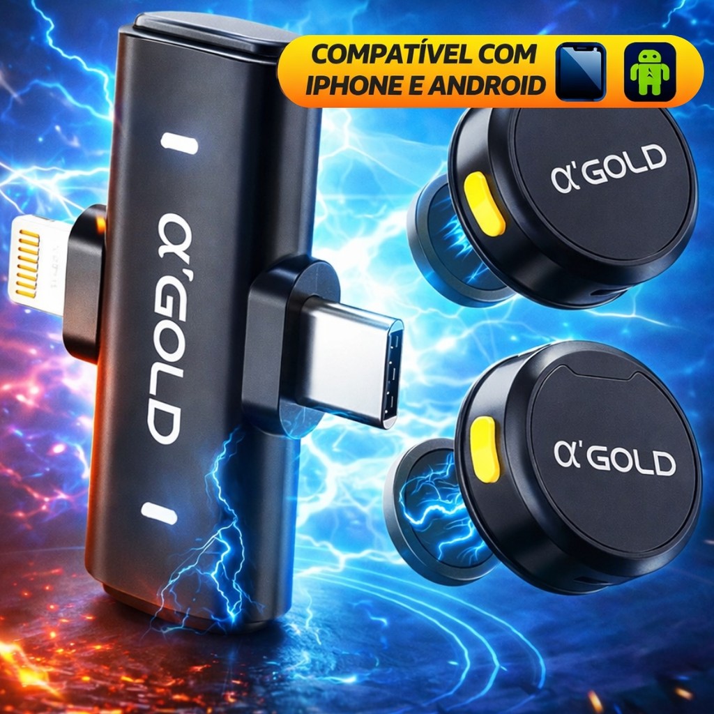 A'Gold Microfone Botão de Lapela Sem Fio Pro MCF-38D Clipe de Gravata Compatível iPhone e Android Universal