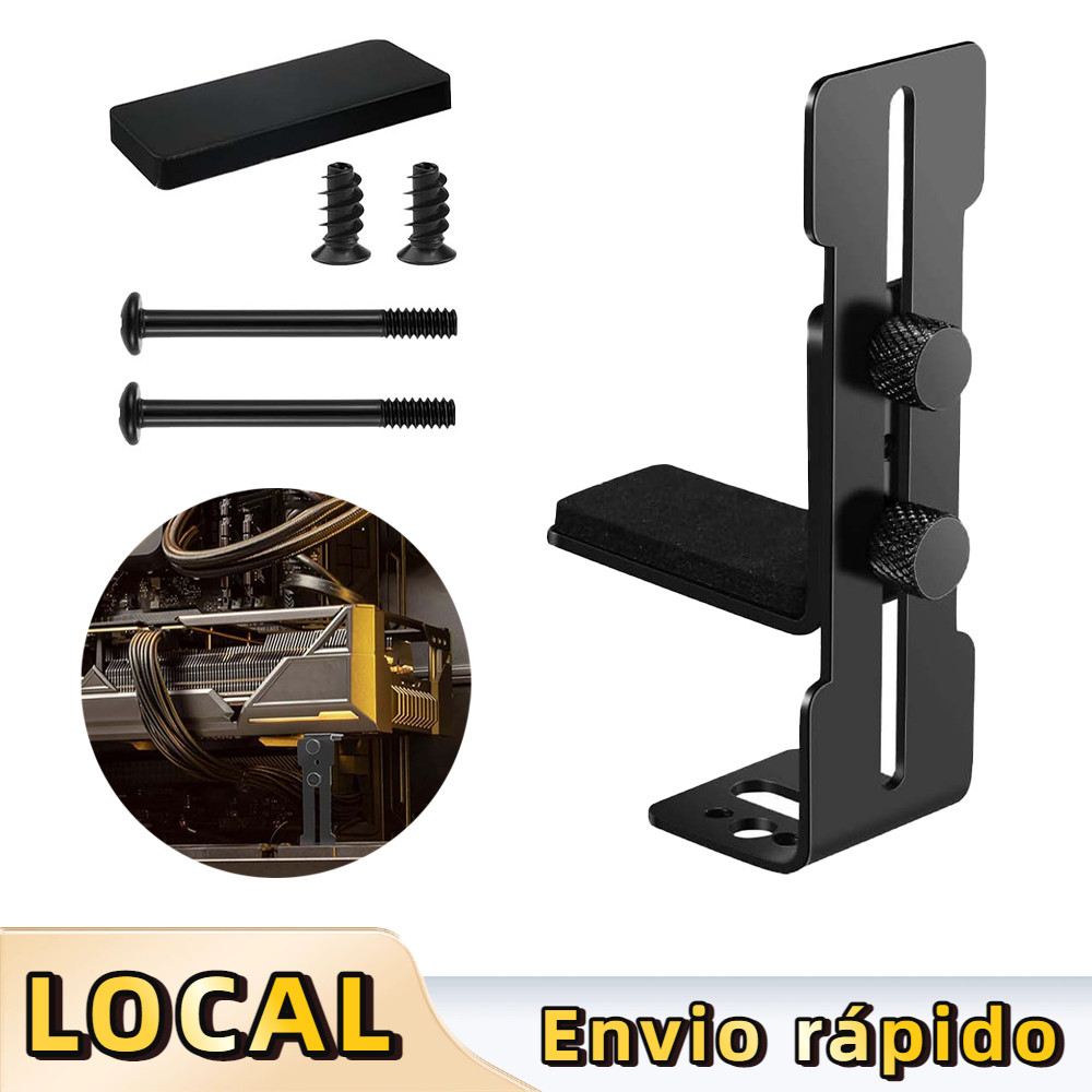Suporte para Placa Gráfica GPU Anti-sag Preto – Regulagem 6-96mm, com Acessórios, para Gabinete Gamer