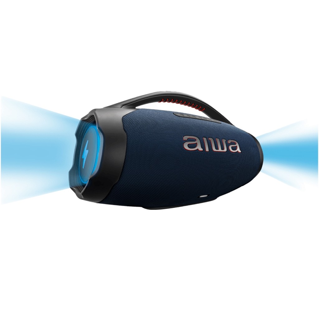 Caixa de Som Portátil AIWA Boombox Light Plus AWS-BBS-01-LBL 200W RMS Bluetooth 30h de Bateria LED