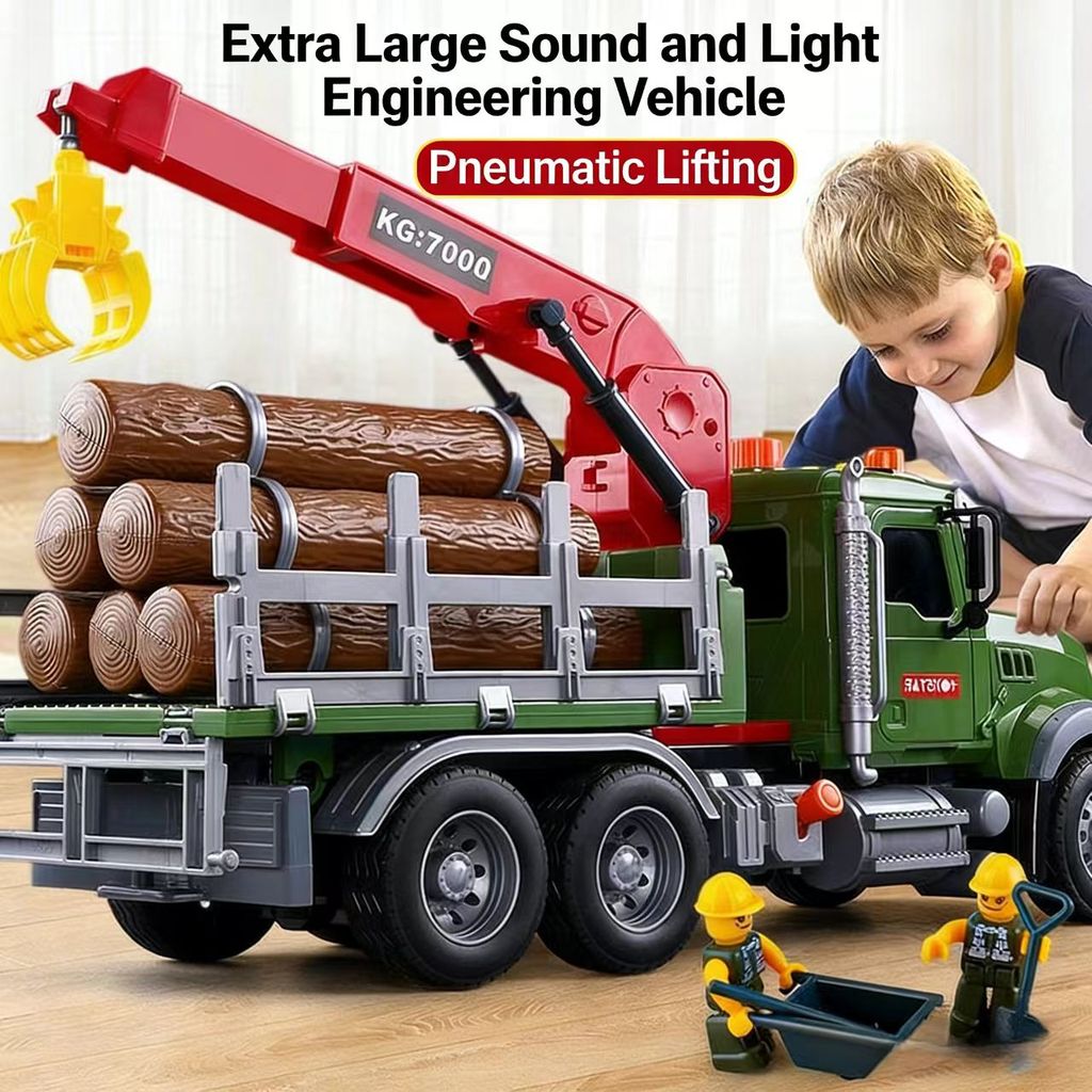 Brinquedo De Caminhão Guindaste De Tronco Extra Grande-Veículo De Engenharia Pneumático , Som E Luz Para Crianças