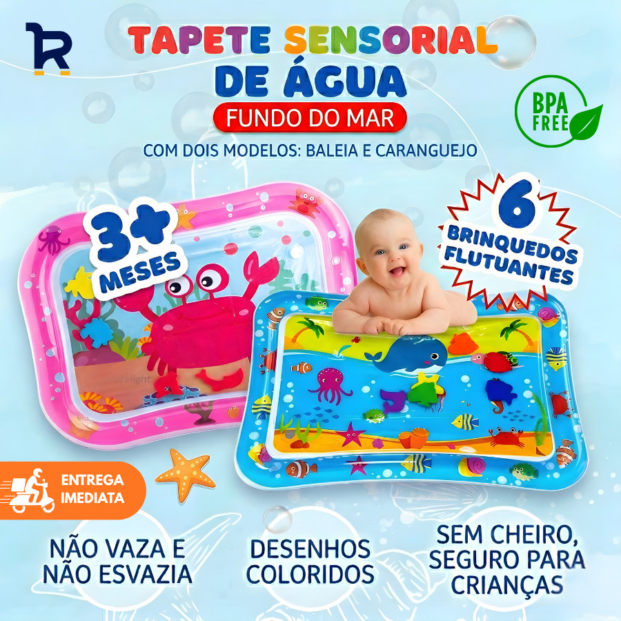 Tapete Infantil Bebê Inflável Água Grande Atividade Sensorial Almofada Menino e Menina em Oferta na Shopee