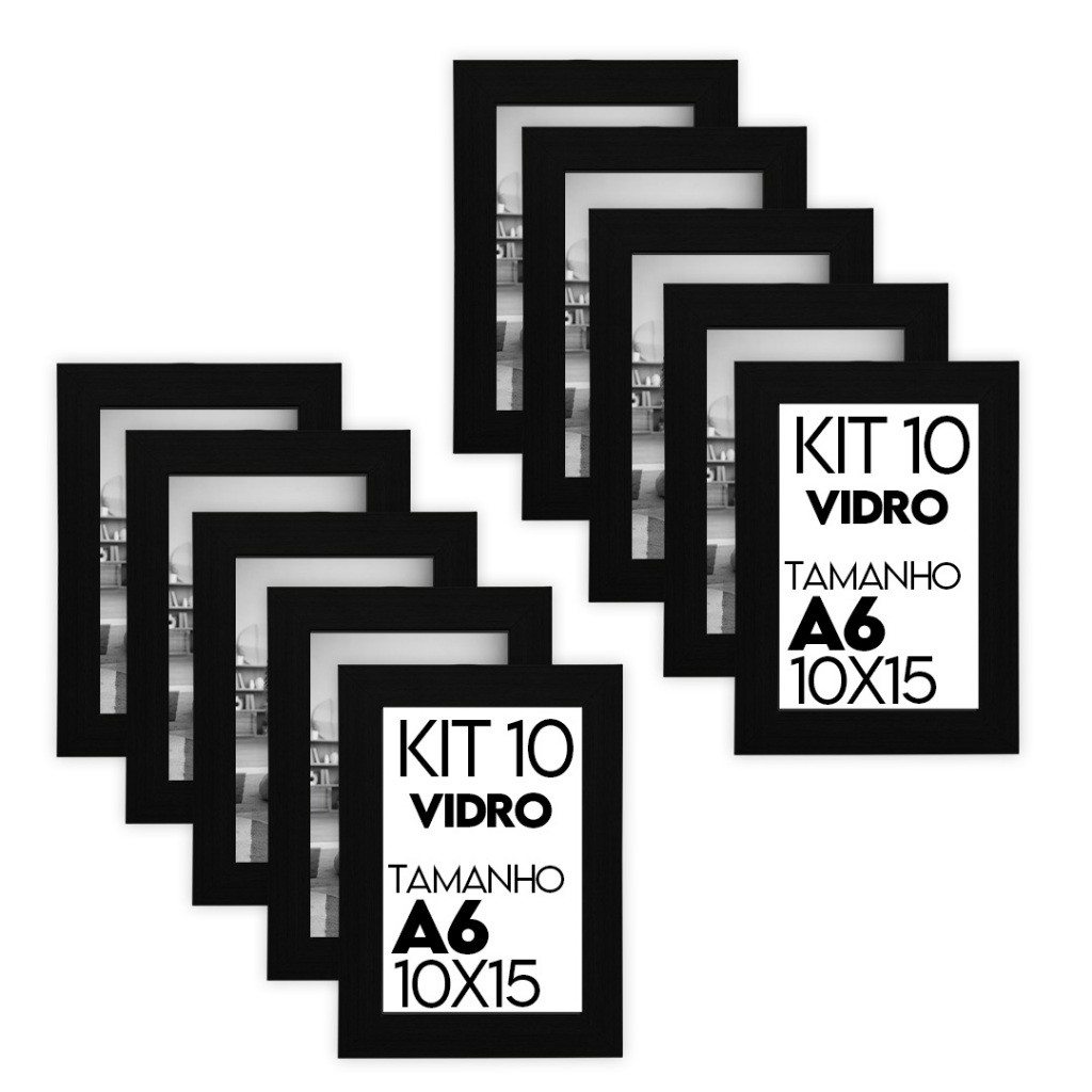 Kit 10 Porta Retratos 10x15cm A6 Com Vidro Para Fotos Decorativo Sala Quarto em Oferta na Shopee
