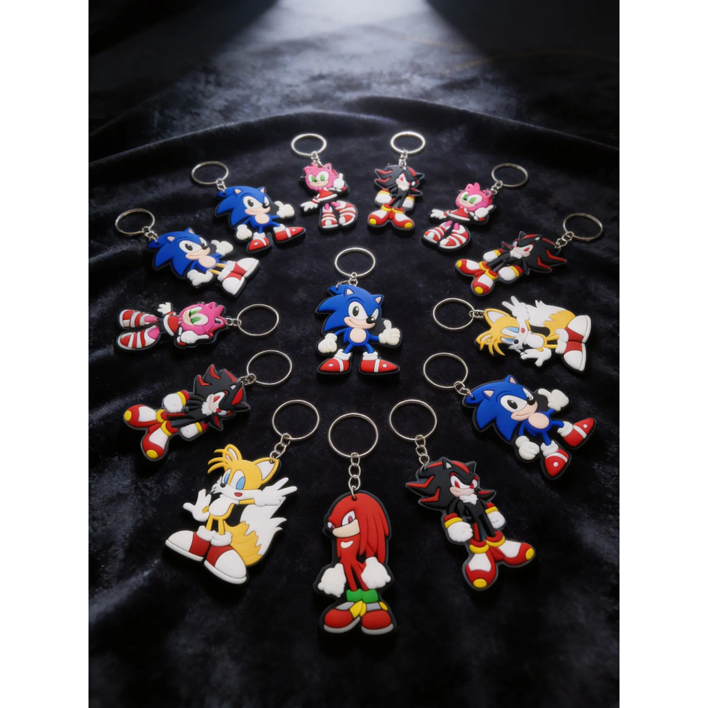 Chaveiro Sonic Amy Tails Shadow Knuckles  10 Peças Turma toda