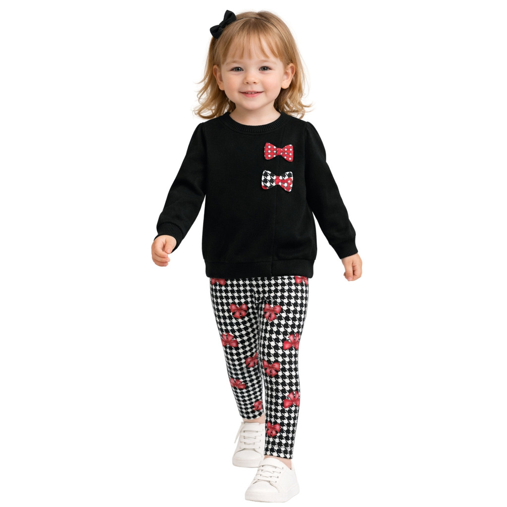 Conjunto Infantil Kyly Menina Casaco em Moletom e Legging em Molicotton Peluciado 1001540