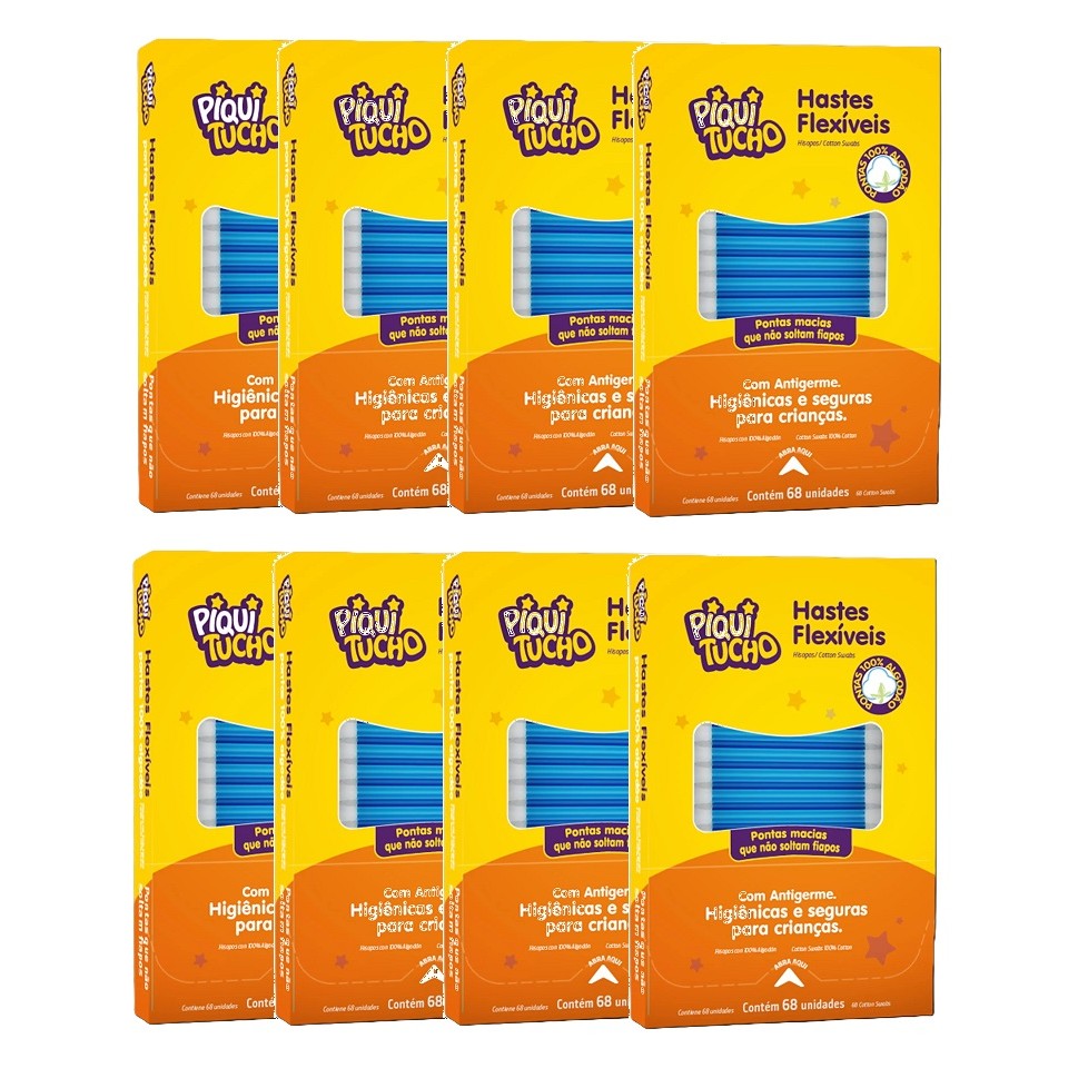 HASTES FLEXÍVEIS PIQUITUCHO C/ 68UN - KIT COM 8un