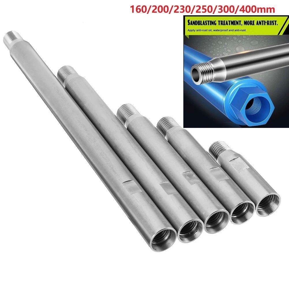 1 Pçs Núcleo Broca De Água Extensão 160/200/230/300/400mm M22 Rosca Biela Para Adaptador Equipamento Perfuração