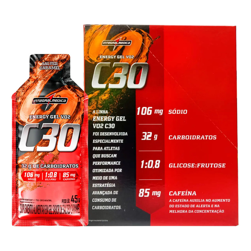 Energy Gel VO2 C30 Display 10x45 Salted Caramel Integralmedica