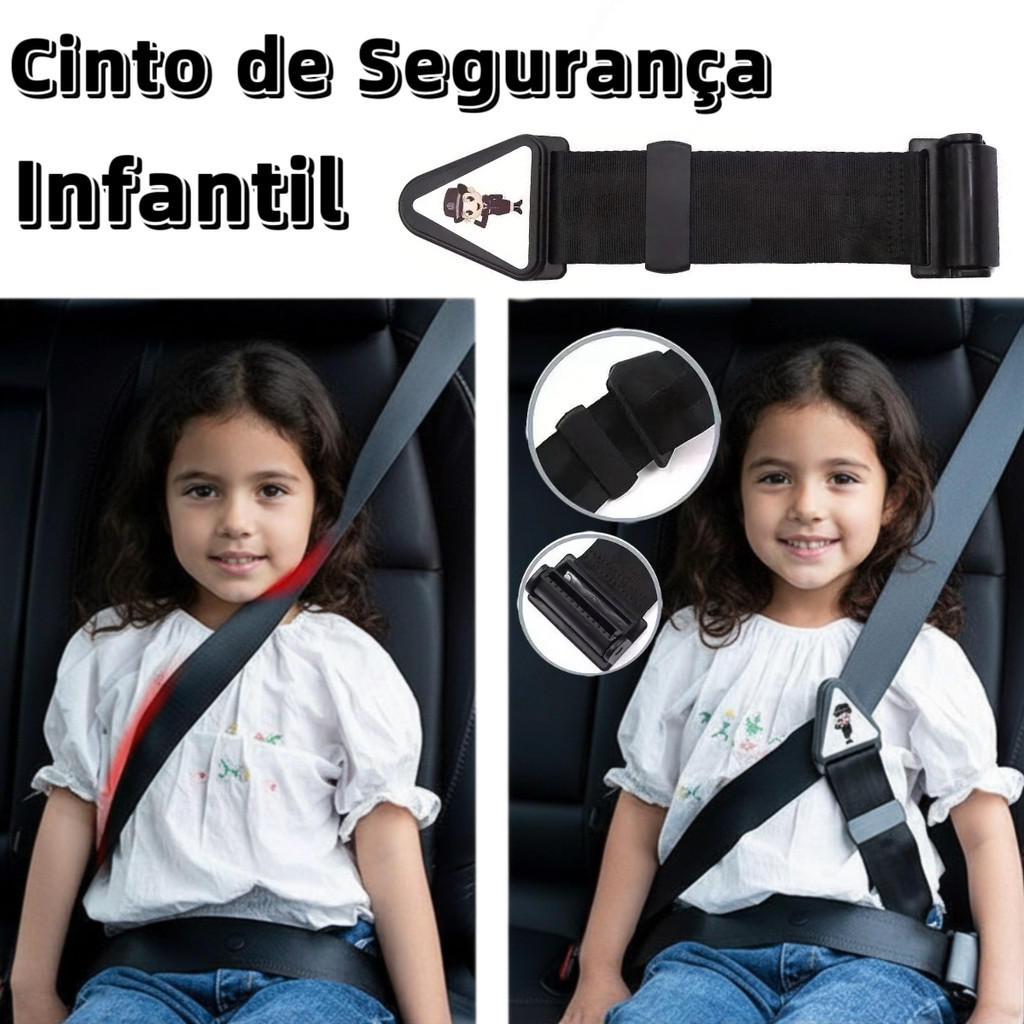 Regulador Cinto de Segurança Infantil Clipe Ajustador Antiasfixia Crianças Proteção Carro Bebê