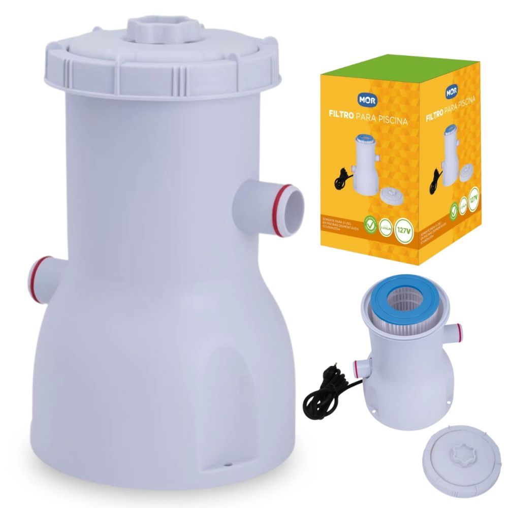 Bomba Filtrante Mor 110v / 220v para Piscinas - Vazão 2.200 L/H, Inclui Mangueira, Refil e Pré-filtro