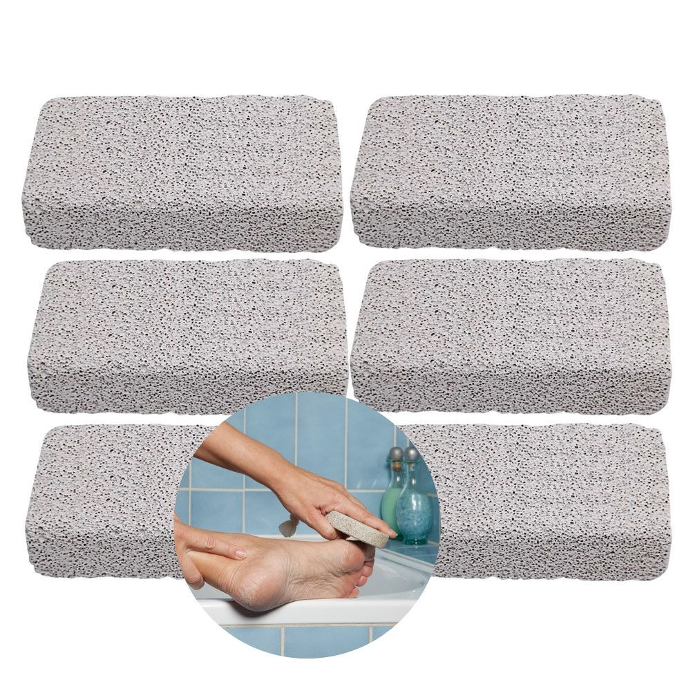 Kit 6 Pedra Pomes Limpeza de Pele Pés Mãos Esfoliação Rachaduras Calos Enox 10×5cm