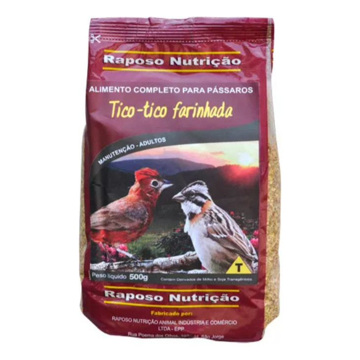 Ração Farinhada Tico Tico 500g Com Larva De Tenebrio
