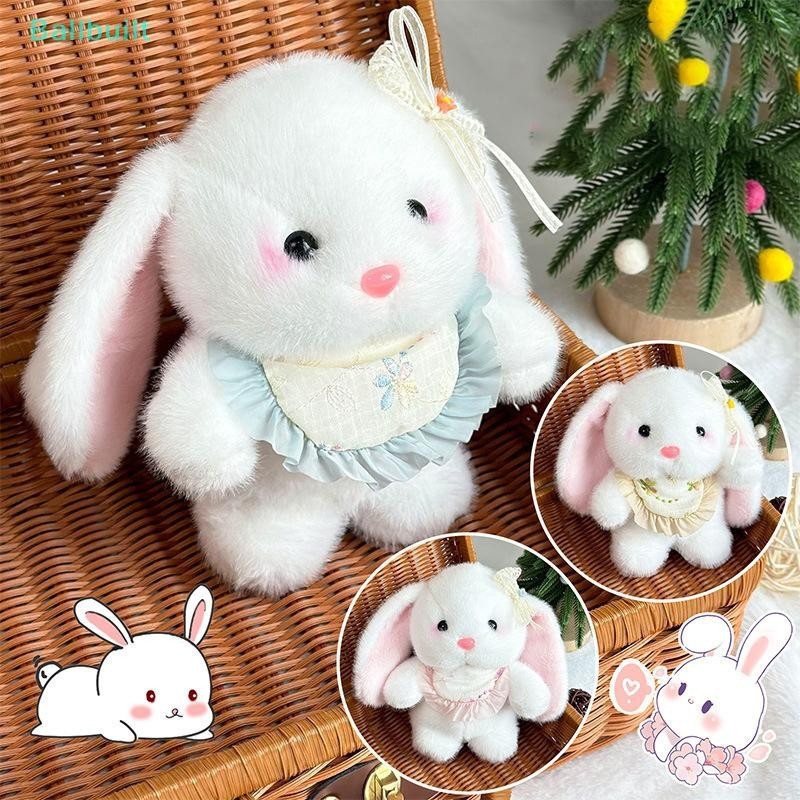 [BLU] Lenço Fofo Pingente De Coelho Brinquedo De Pelúcia Babador Pastoral Boneca Branco Kawai Presente De Feriado Para C