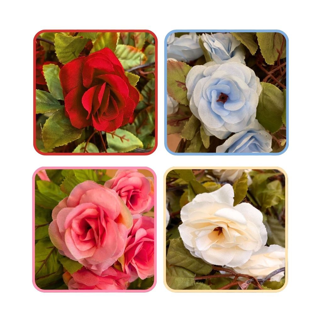 Guirlanda De Hera De Rosa Artificial-Decoração De Videira De Flor De Seda Para Casamento E Casa · foto 2