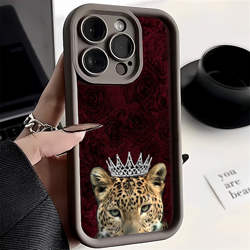Capa De Telefone Para Samsung A15 A07 A16 A06 A55 A35 A56 A05 A36 A26 A25 A54 A34 A14 Vinho Vermelho Rosa Coroa Pantera
