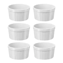 Kit 6 Tigelas Ramekin Uno 220ml Cada Branco Brinox