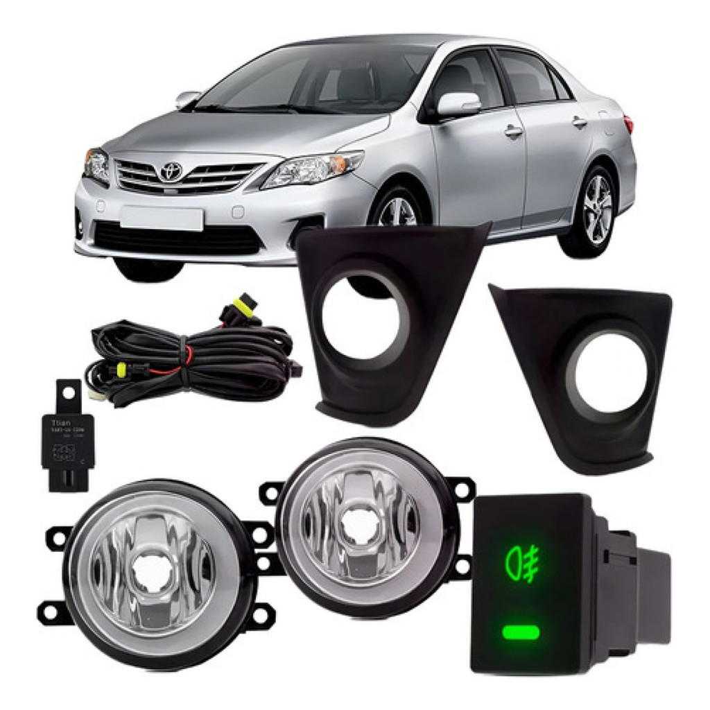 Kit Farol Milha Neblina Corolla 2014 À 2017 Com Aro Cromado