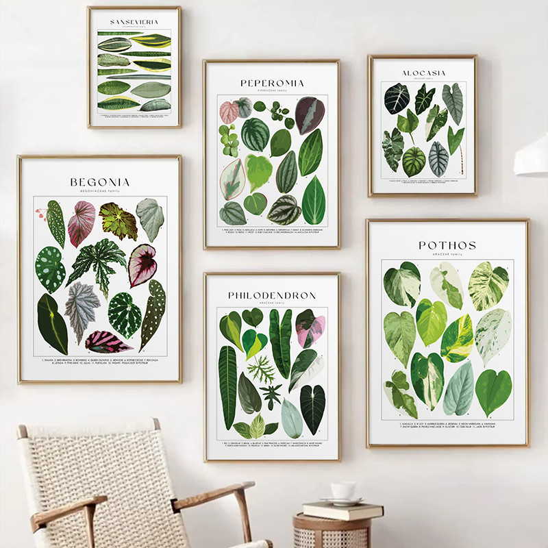 Pintura Em Tela De Exibição De Folhas Frescas E Simples , Decoração De Arte De Parede Adequada Para Sala De Estar De Est em Oferta na Shopee