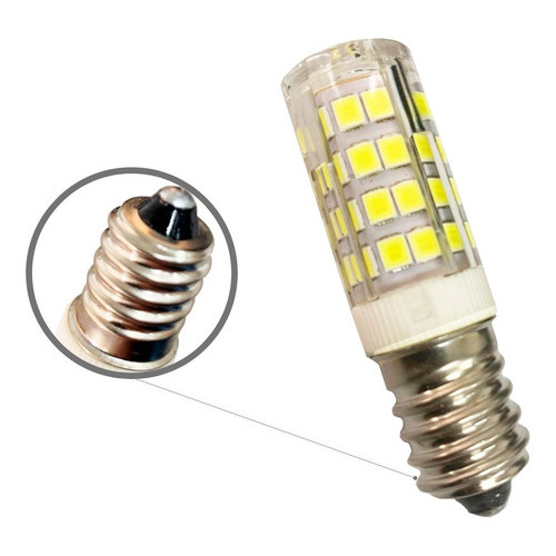 Lâmpada Exaustores E Coifas Led 5w 127v E14 Brastemp Branco 127/220v Branco-frio