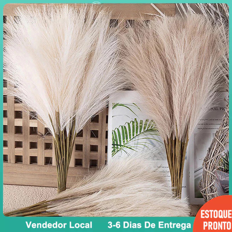 10/20/30 Peças de Bambu Artificial de garfo único para Decoração plantas falsas Junco Artificial Tipo Pampas Ramo Único em Oferta na Shopee
