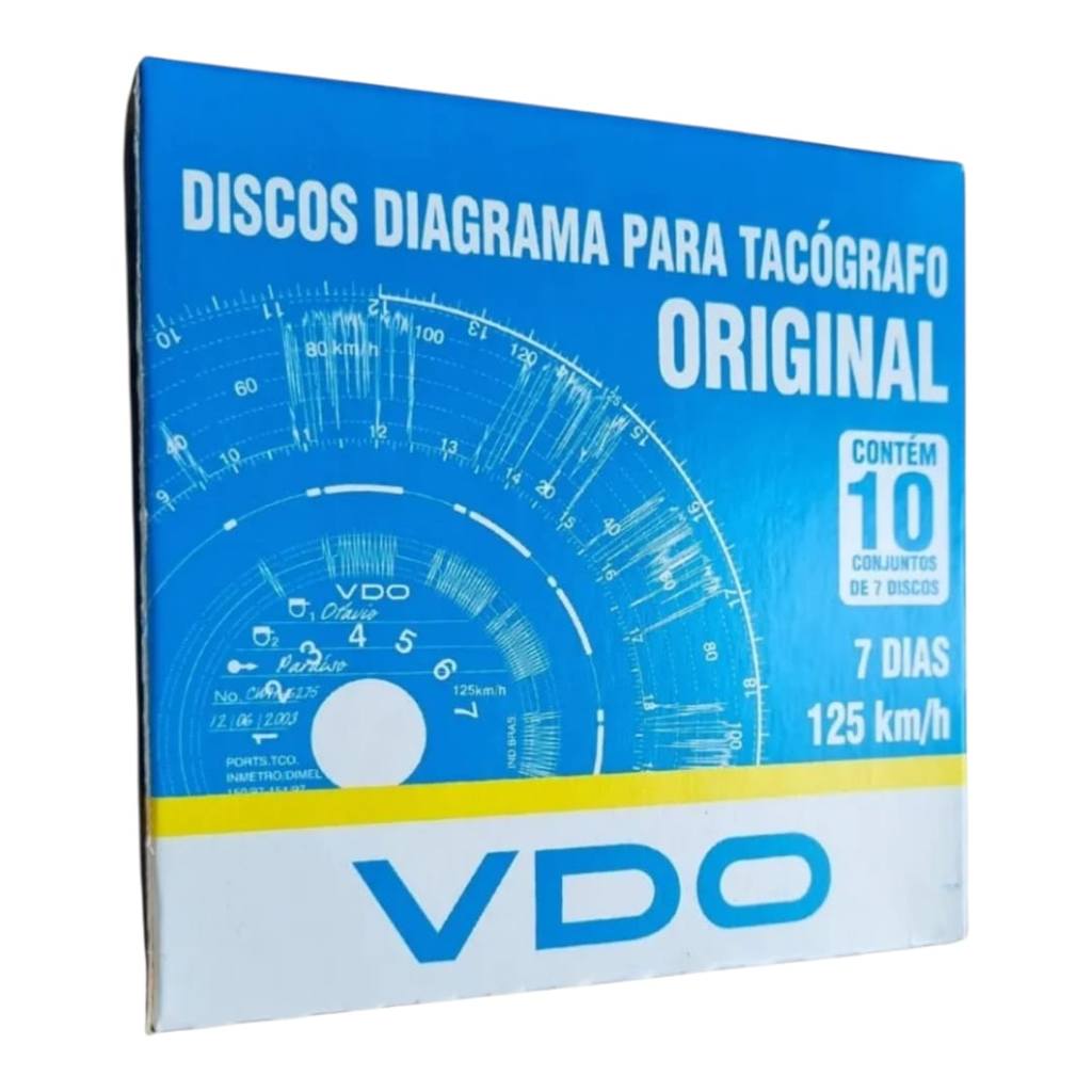 Disco Tacógrafo Semanal 7 Dias 125km/h Vdo Original 14025005 Branco