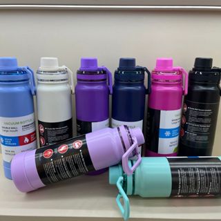 Garrafa Térmica Inox 350 600 800 ml Colorida – Mantém Frio 12h e Quente 8h Tampa Alça Alta Qualidade em Oferta na Shopee