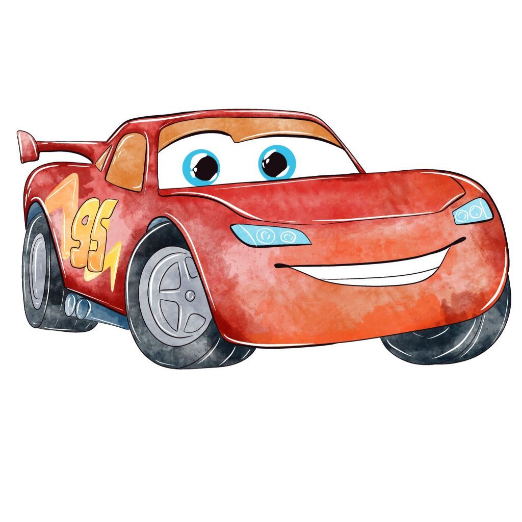 1 DISPLAY CARROS MACQUEEN E TURMA AQUARELA CORRIDA - FESTA MDF TOTEN DECORAÇÃO CHÃO
