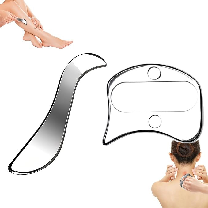 SALORIE Conjunto De Ferramentas Raspadoras Musculares Gua Sha De Aço Inoxidável 2 Em 1-Para Liberação Miofascial , Fisio em Oferta na Shopee