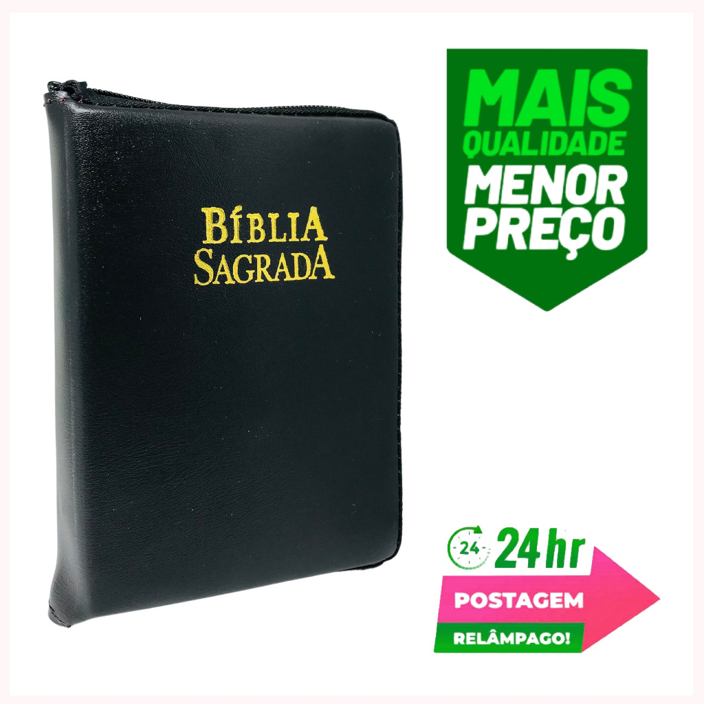 Bíblia Sagrada Pequena 14 x 11 cm de Luxo Letras Pequenas - Almeida Corrigida - Edição Promessa em Oferta na Shopee